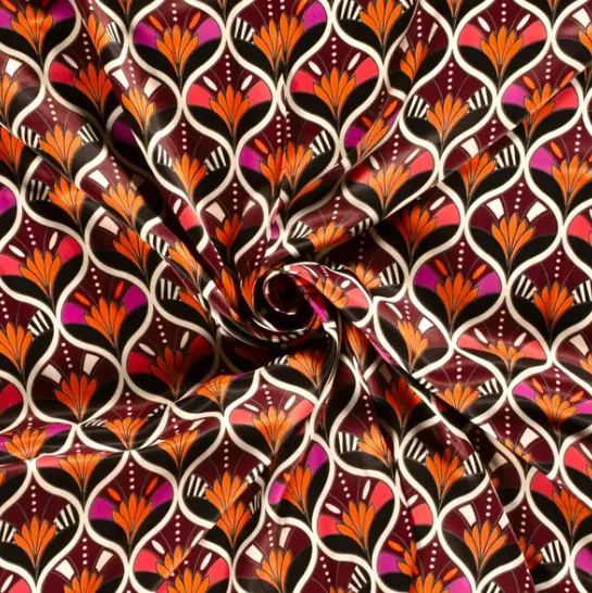 Satijn viscose retro patroon